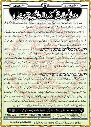 Monthly Khazina-e-Ruhaniyaat May'22 (Vol.13, Issue 1)