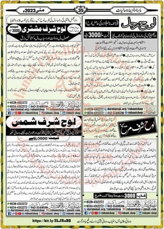 Monthly Khazina-e-Ruhaniyaat May'22 (Vol.13, Issue 1)