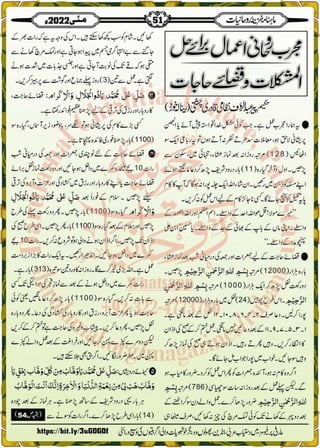 Monthly Khazina-e-Ruhaniyaat May'22 (Vol.13, Issue 1)