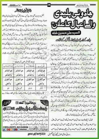 Monthly Khazina-e-Ruhaniyaat Nov’2020 (Vol.11, Issue 7)