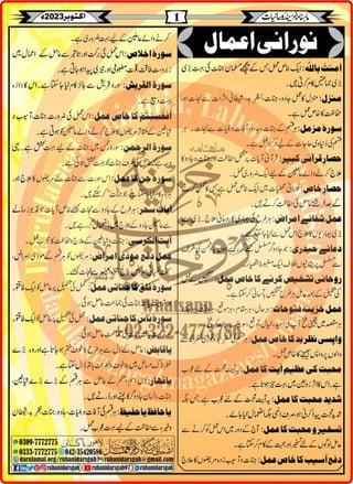 Monthly Khazina-e-Ruhaniyaat October'23 (Vol.14, Issue 6)