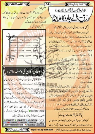 Monthly Khazina-e-Ruhaniyaat October'23 (Vol.14, Issue 6)