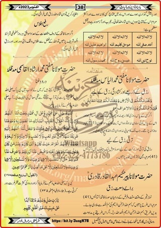 Monthly Khazina-e-Ruhaniyaat October'23 (Vol.14, Issue 6)