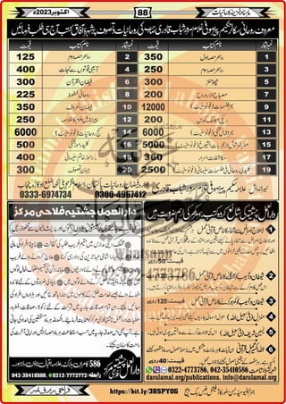 Monthly Khazina-e-Ruhaniyaat October'23 (Vol.14, Issue 6)