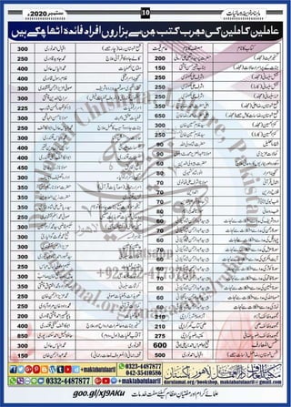 Khazina e-ruhaniyaat (september'2020)