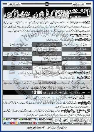 Khazina e-ruhaniyaat (september'2020)