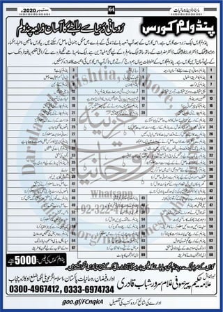 Khazina e-ruhaniyaat (september'2020)