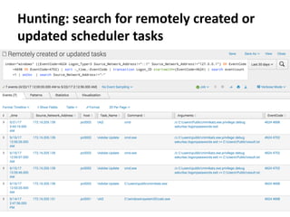 Hunting: search for remotely created or
updated scheduler tasks
 