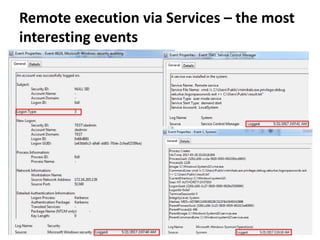Remote execution via Services – the most
interesting events
 