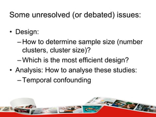 An introduction to the stepped wedge cluster randomised trial | PPTX