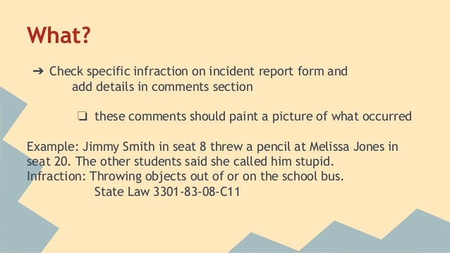 improving your school bus incident reports school bus incident report