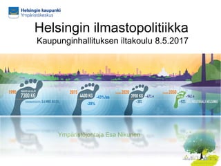 Ympäristöjohtaja Esa Nikunen
Helsingin ilmastopolitiikka
Kaupunginhallituksen iltakoulu 8.5.2017
-28%
-43%/as
 