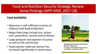 Linking Agriculture, Food Systems and Nutrition for Food and Nutrition Security in Myanmar 
