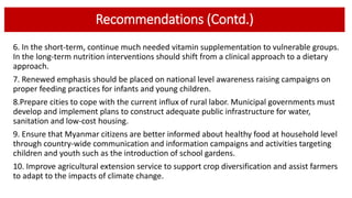 Linking Agriculture, Food Systems and Nutrition for Food and Nutrition Security in Myanmar 