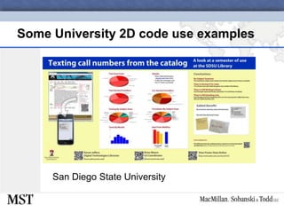 Some University 2D code use examples San Diego State University