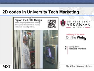2D codes in University Tech Marketing