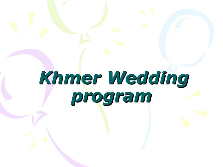 Khmer Wedding Program