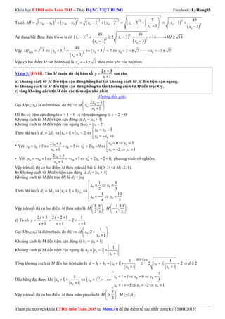 M
n trc Ox là 1
+
= =
ax b
+
o
o
cx d
o
d y
Khong cách t