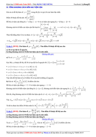 M
n trc Oy là 2 = o d x
Khong cách t