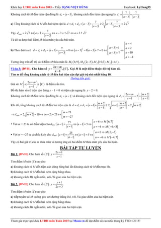 M
n tim cn ng
d
x
= - là 3 = + o
c
d
d x
c
Khong cách t