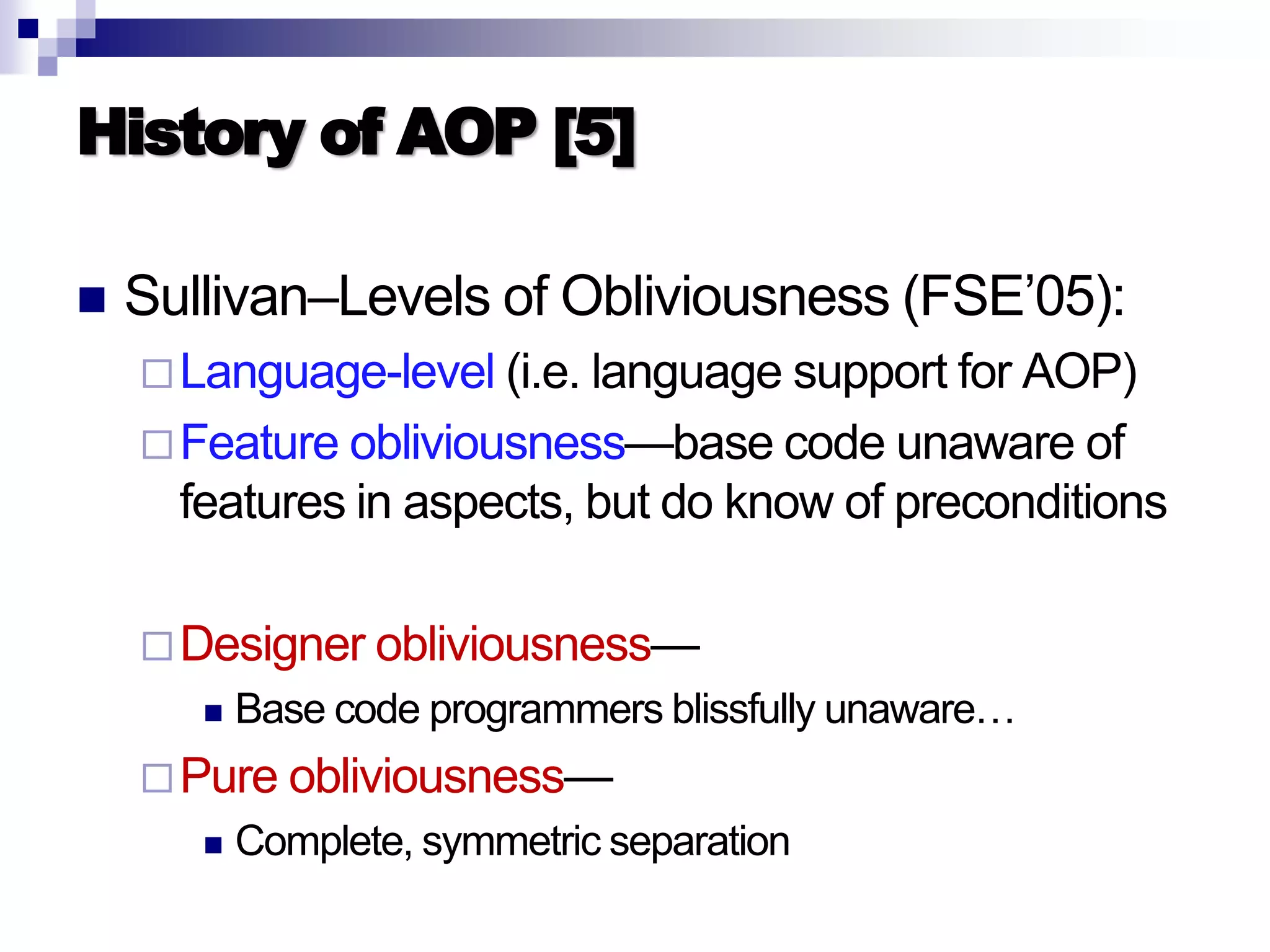 Introduction to AOP, AspectJ, and Explicit Join Points