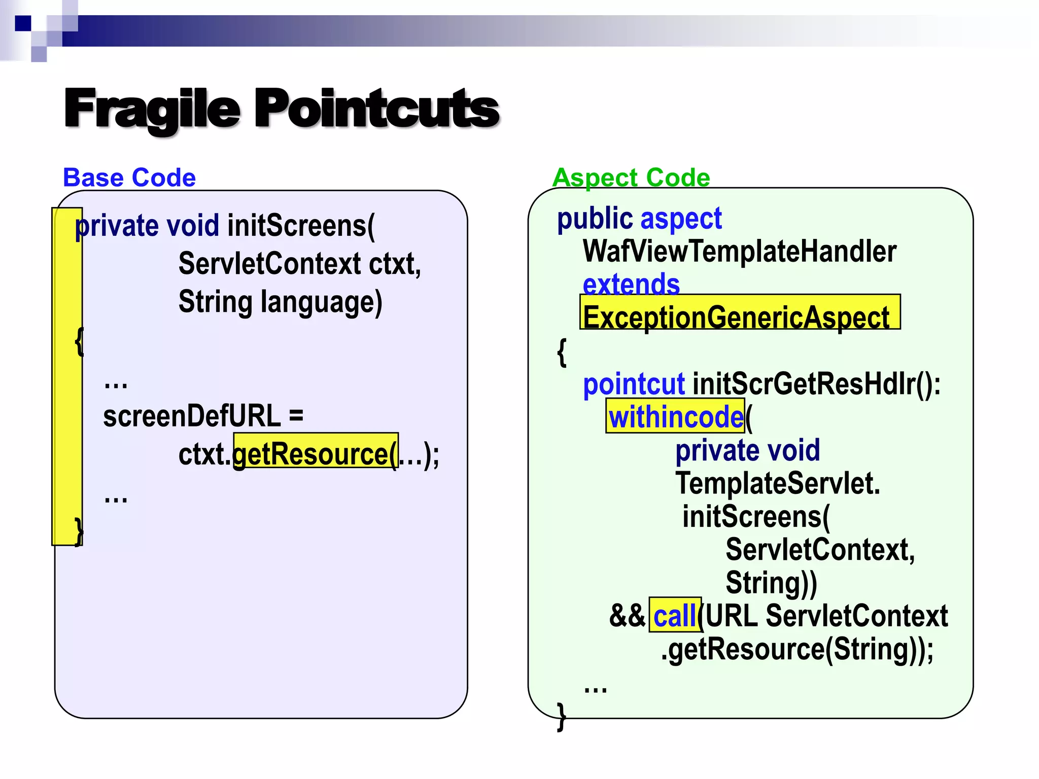 Introduction to AOP, AspectJ, and Explicit Join Points