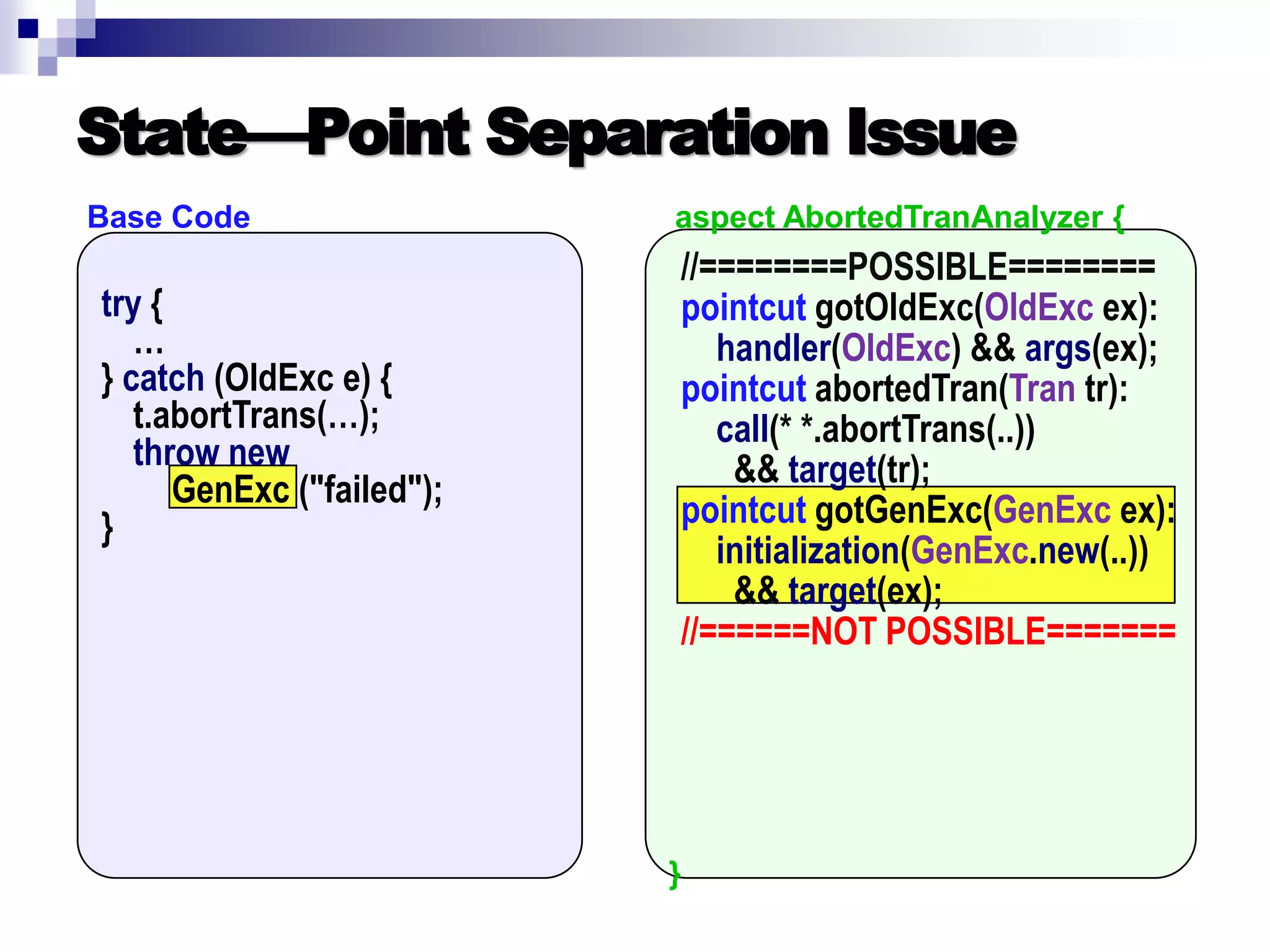 Introduction to AOP, AspectJ, and Explicit Join Points