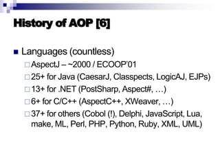 Introduction to AOP, AspectJ, and Explicit Join Points