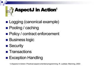 Introduction to AOP, AspectJ, and Explicit Join Points