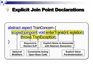 Introduction to AOP, AspectJ, and Explicit Join Points