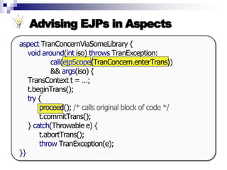 Introduction to AOP, AspectJ, and Explicit Join Points