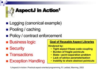 Introduction to AOP, AspectJ, and Explicit Join Points