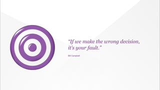 “If we make the wrong decision,  
it’s your fault.”
Bill Campbell
 