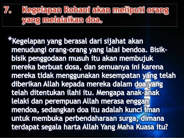 Khotbah sabat tentang doa dari kutipan kutipan roh nu buat 