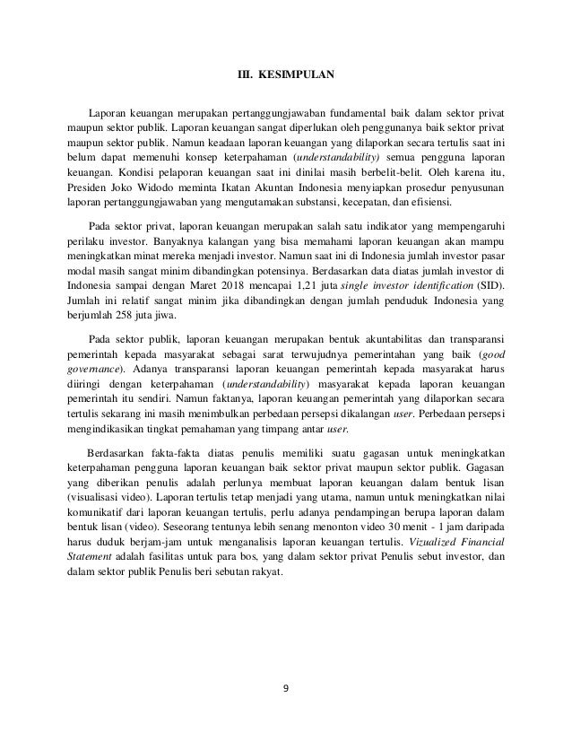 Visualisasi Laporan Keuangan Untuk Meningkatkan Understandability Pen