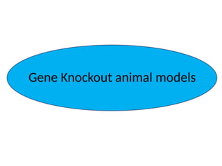 Gene Knockout animal models
 