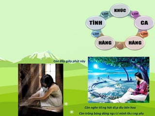 Còn nghe tiếng hát dập dìu bên hoa
Còn trông bóng dáng người mình thương yêu
Còn đây giây phút này
 
