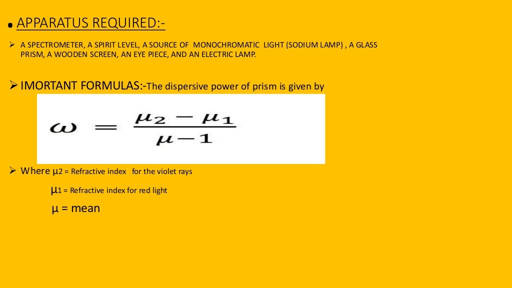 dispersive power of prism