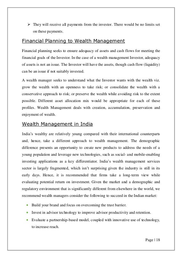 wealth management research paper