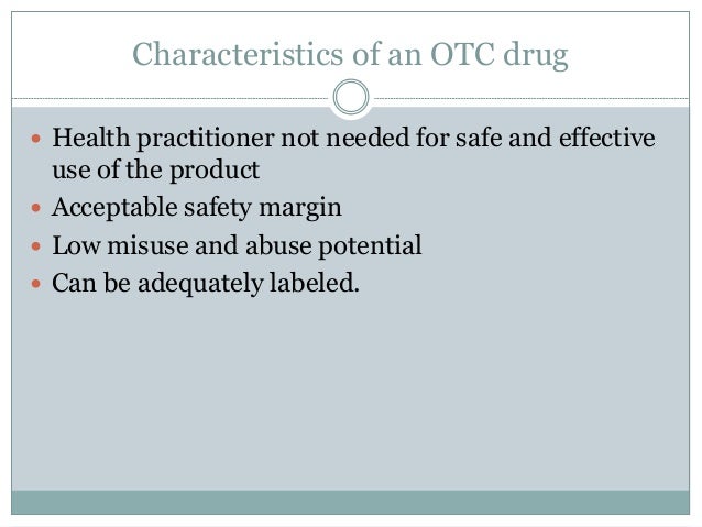 Regulatory requirements for otc drugs as per usfda