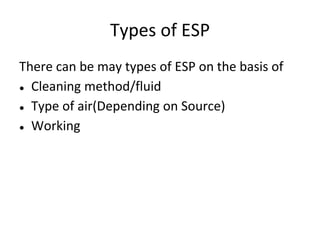 Electrostatic Smoke Precipitator (ESP) | PPTX