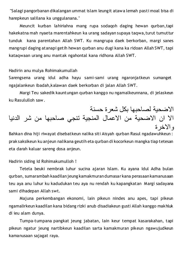 Khutbah Idul Adha Basa Sunda