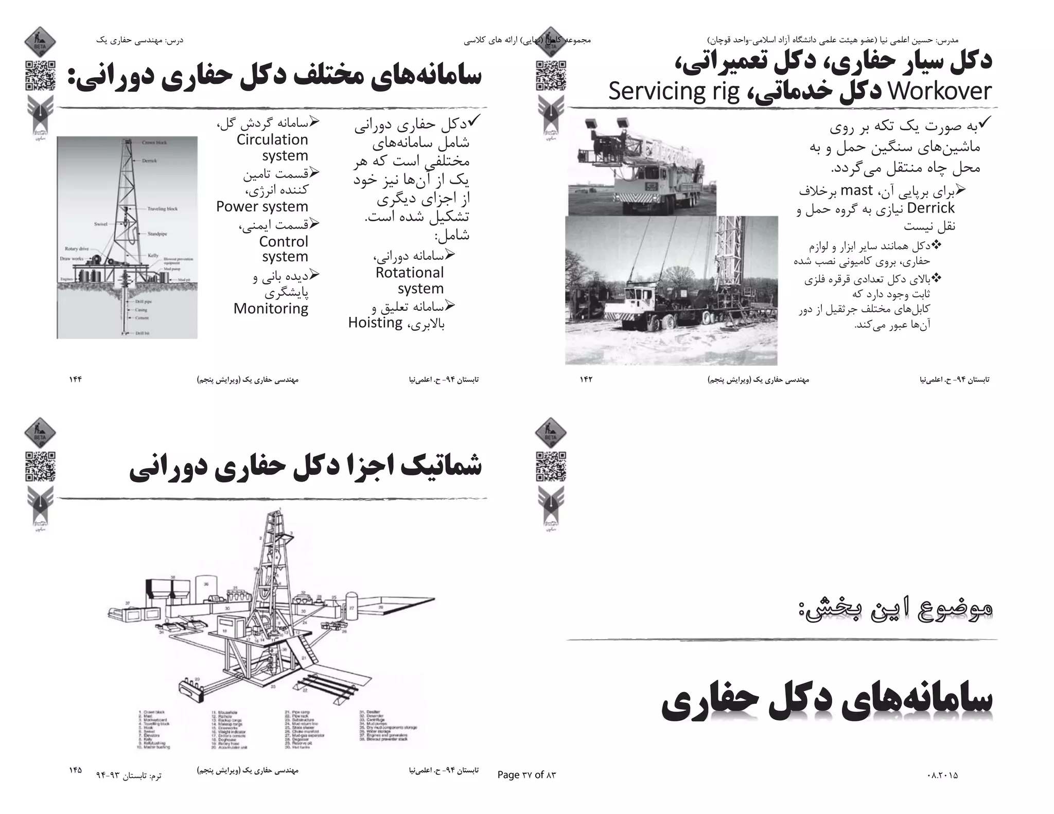 .
.
94-.)(142
:
.
:
94-.)(144
94-.)(145
‫ﯾﮏ‬ ‫ﺣﻔﺎرى‬ ‫ﻣﻬﻨﺪﺳﻰ‬ :‫درس‬ ‫ﮐﻼﺳﻰ‬ ‫ﻫﺎى‬ ‫اراﺋﻪ‬ (‫)ﻧﻬﺎﯾﻰ‬ ‫ﮐﺎﻣﻞ‬ ‫ﻣﺠﻤﻮﻋﻪ‬ (‫ﻗﻮﭼﺎن‬ ‫اﺳﻼﻣﻰ-واﺣﺪ‬ ‫آزاد‬ ‫داﻧﺸﮕﺎه‬ ‫ﻋﻠﻤﻰ‬ ‫ﻫﯿﺌﺖ‬ ‫)ﻋﻀﻮ‬ ‫ﻧﯿﺎ‬ ‫اﻋﻠﻤﻰ‬ ‫ﺣﺴﯿﻦ‬ :‫ﻣﺪرس‬
94-93 ‫ﺗﺎﺑﺴﺘﺎن‬ :‫ﺗﺮم‬ Page 37 of 83 08.2015
 