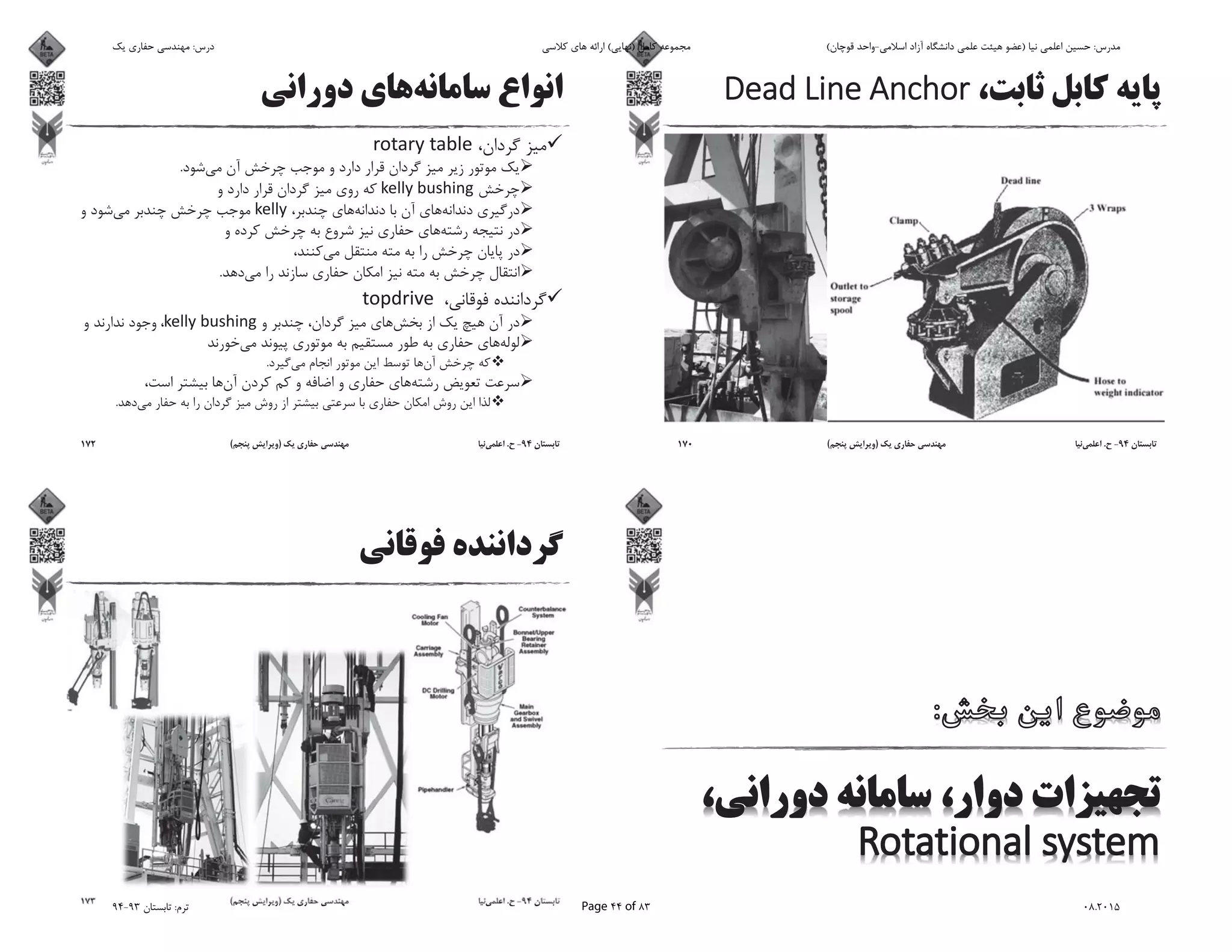 94-.)(170
.
.
.
.
94-.)(172
94-.)(173
‫ﯾﮏ‬ ‫ﺣﻔﺎرى‬ ‫ﻣﻬﻨﺪﺳﻰ‬ :‫درس‬ ‫ﮐﻼﺳﻰ‬ ‫ﻫﺎى‬ ‫اراﺋﻪ‬ (‫)ﻧﻬﺎﯾﻰ‬ ‫ﮐﺎﻣﻞ‬ ‫ﻣﺠﻤﻮﻋﻪ‬ (‫ﻗﻮﭼﺎن‬ ‫اﺳﻼﻣﻰ-واﺣﺪ‬ ‫آزاد‬ ‫داﻧﺸﮕﺎه‬ ‫ﻋﻠﻤﻰ‬ ‫ﻫﯿﺌﺖ‬ ‫)ﻋﻀﻮ‬ ‫ﻧﯿﺎ‬ ‫اﻋﻠﻤﻰ‬ ‫ﺣﺴﯿﻦ‬ :‫ﻣﺪرس‬
94-93 ‫ﺗﺎﺑﺴﺘﺎن‬ :‫ﺗﺮم‬ Page 44 of 83 08.2015
 