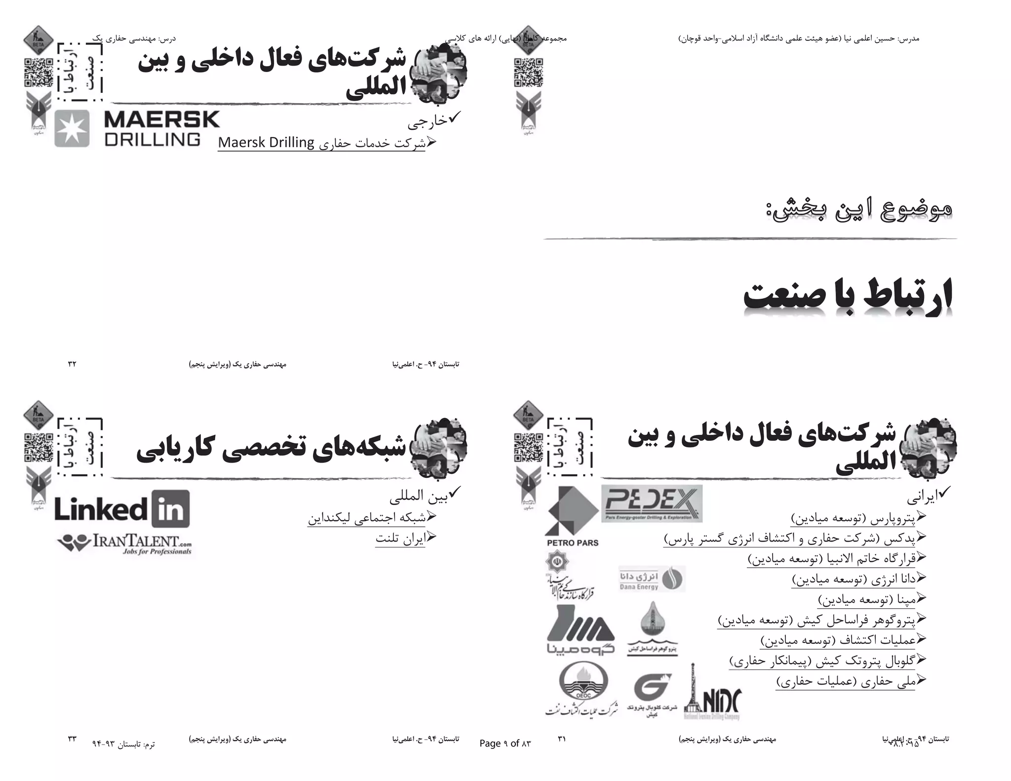 )(
)(
)(
)(
)(
)(
)(
)(
)(
94-.)(31
94-.)(32
94-.)(33
‫ﯾﮏ‬ ‫ﺣﻔﺎرى‬ ‫ﻣﻬﻨﺪﺳﻰ‬ :‫درس‬ ‫ﮐﻼﺳﻰ‬ ‫ﻫﺎى‬ ‫اراﺋﻪ‬ (‫)ﻧﻬﺎﯾﻰ‬ ‫ﮐﺎﻣﻞ‬ ‫ﻣﺠﻤﻮﻋﻪ‬ (‫ﻗﻮﭼﺎن‬ ‫اﺳﻼﻣﻰ-واﺣﺪ‬ ‫آزاد‬ ‫داﻧﺸﮕﺎه‬ ‫ﻋﻠﻤﻰ‬ ‫ﻫﯿﺌﺖ‬ ‫)ﻋﻀﻮ‬ ‫ﻧﯿﺎ‬ ‫اﻋﻠﻤﻰ‬ ‫ﺣﺴﯿﻦ‬ :‫ﻣﺪرس‬
94-93 ‫ﺗﺎﺑﺴﺘﺎن‬ :‫ﺗﺮم‬ Page 9 of 83 08.2015
 