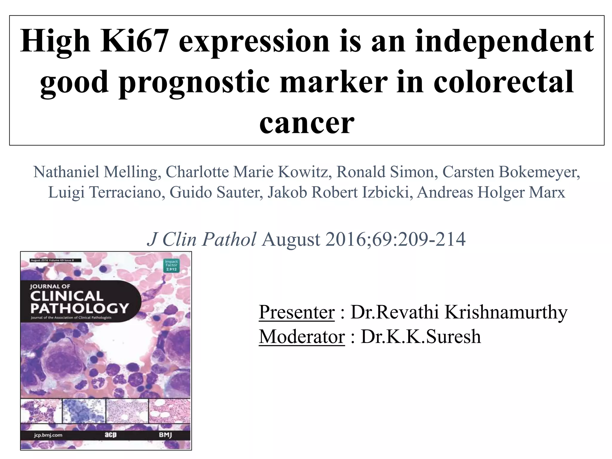 Ki67 expression in colorectal cancer | PPTX
