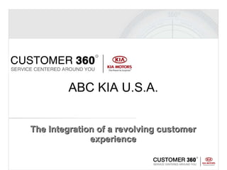 The Integration of a revolving customer experience ABC KIA U.S.A. 