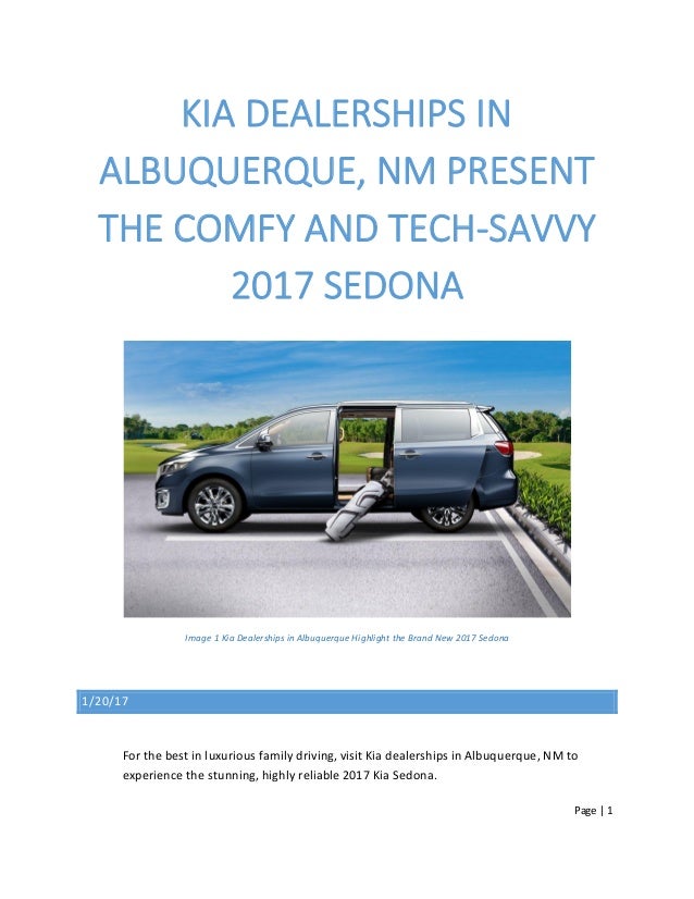 Kia Dealerships in Albuquerque, NM Present the Comfy and TechSavvy 2017 Sedona