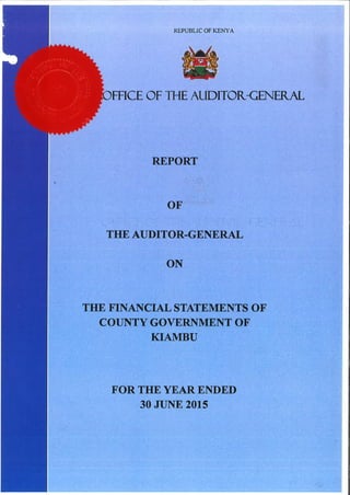 Kiambu County Audit Report 2014/15