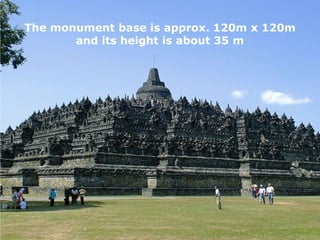 The monument base is approx. 120m x 120m
and its height is about 35 m
 